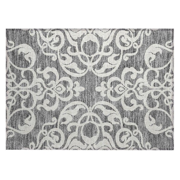 Chantille Machine Washable Indoor/Outdoor Abstract ACN973 Gray 1 ft. 8 in. x 2 ft. 6 in. Area Rug