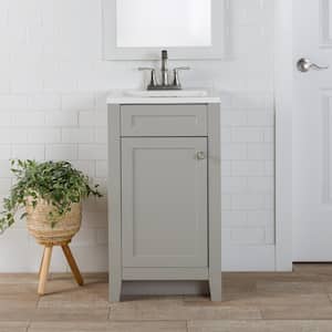Lilley 18.25 in. W x 16.68 in. D Bath Vanity in Gray with Cultured Marble Vanity Top in White with Integrated Sink