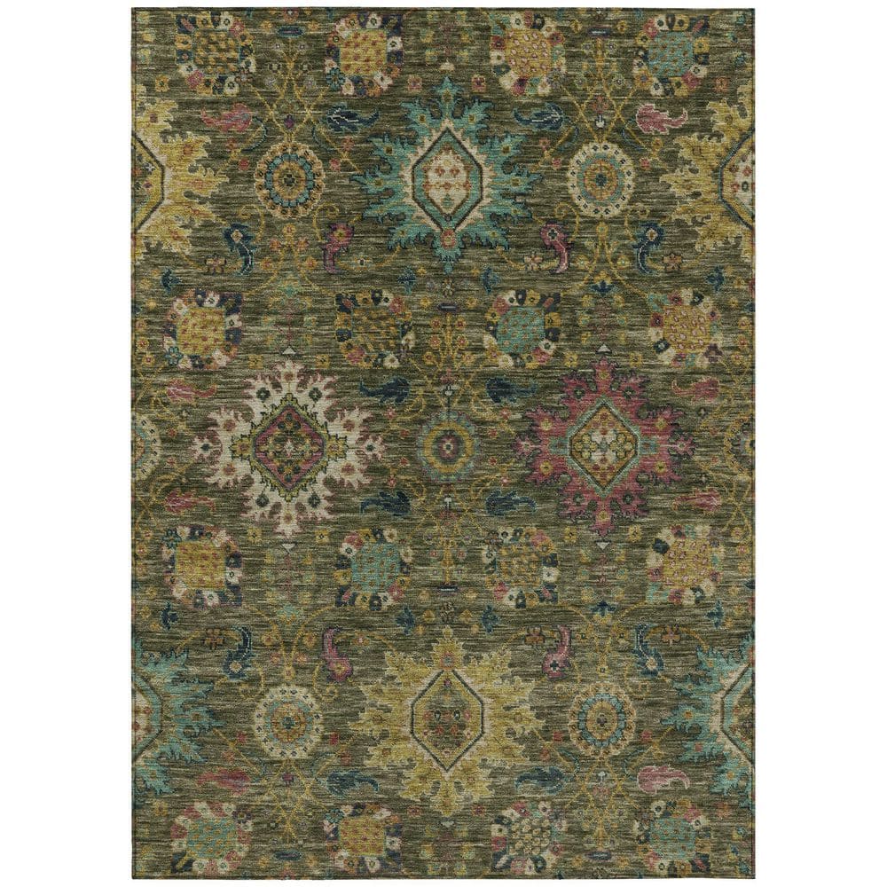 Chantille Machine Washable Indoor/Outdoor Abstract ACN2151 Olive 3 ft. x 5 ft. Area Rug price history on PriceWatchPro