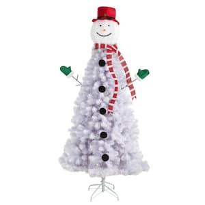 6.5 ft. Snowman Artificial Christmas Tree with 804 Bendable Branches