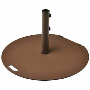 50 lbs. Steel Patio Umbrella Base With Wheels, Fits to 1.37 in./1.49 in./1.88 in. Dia Pole in Brown