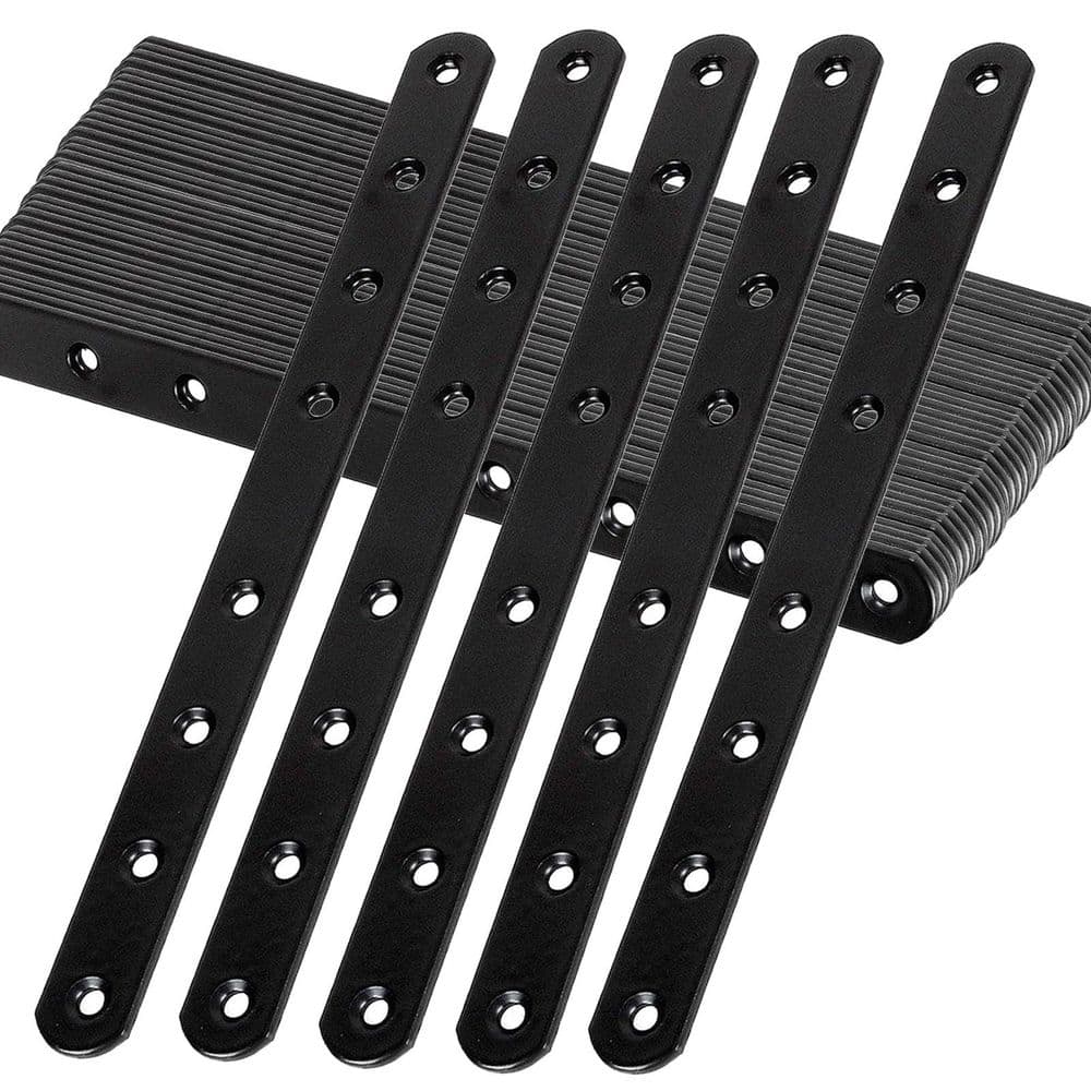 10In. Straight Metal Brackets Black Heavy Duty Mending Plate Smooth Surface Wood Repair 24-Pack Fence Cabinet price history on PriceWatchPro
