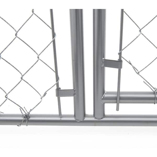 Lucky Dog 61528EZ Adjustable 10 x 5 x 6 Heavy Duty Outdoor Galvanized Steel Chain Link Dog Kennel Enclosure w Latching Door for Dogs Up to 125lbs