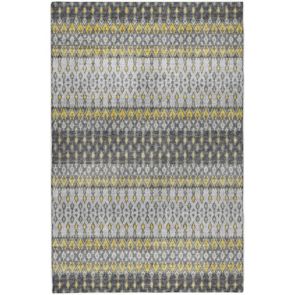 Dream Shag Premium Machine Washable Abstract ADS72 Gray 10 ft. x 14 ft. Area Rug