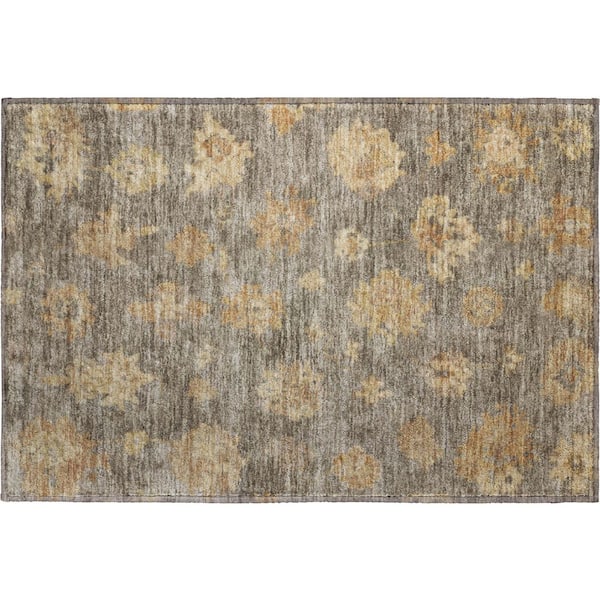 Mayfield Premium Machine Washable Abstract AMF2305 Taupe 3 ft. x 4 ft. Area Rug