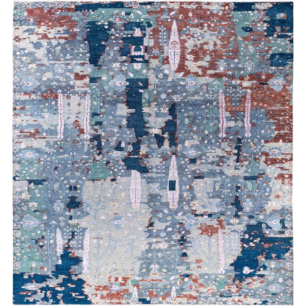 Ikat Gray 9 X 12 Hand-Knotted Wool Silk Indoor Area Rug price history on PriceWatchPro