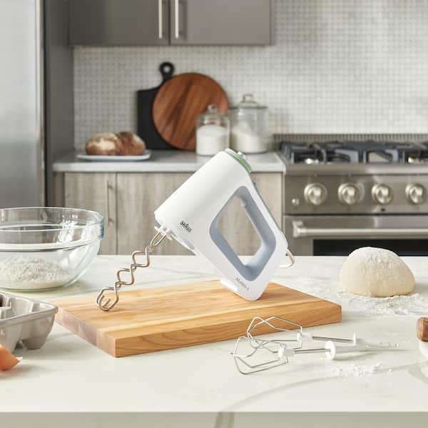 Braun HM5100WH MultiMix 9 Speed Hand Mixer with Beater, Dough Hooks, Accessory Bag HM5100WH - The Depot
