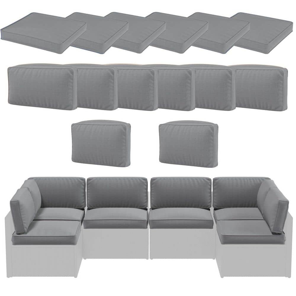 25.59''x25.59''x3.94'' Outdoor Sectional Sofa Cushions for Patio Furniture 14 Piece Cotton Cushion (Dark Gray) price history on PriceWatchPro