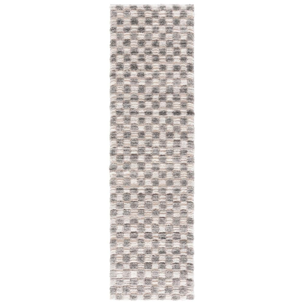 Seattle Shag 2 ft. x 8 ft. Ivory/Gray Checkered Runner Rug price history on PriceWatchPro