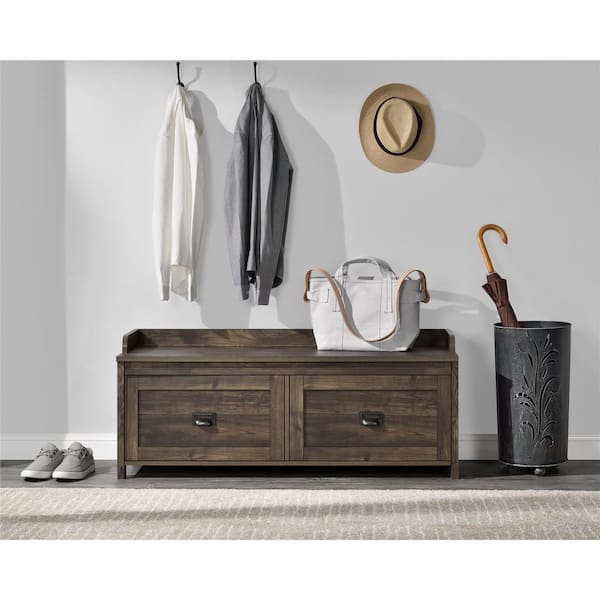 Systembuild brownwood store entryway storage bench