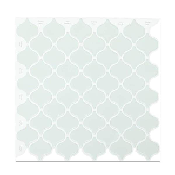 10 in. x 10 in. Vinyl Peel and Stick Wall Tile Backsplash in Green for Kitchen and Bathroom (10-Pack)