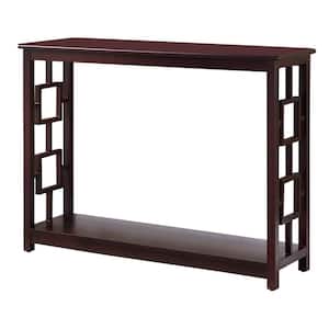 SignatureHome Finish Dark Cherry Material Wood Pellegrino Console Table With 1 Shelves Dimensions: 42"W x 12"L x 30"H