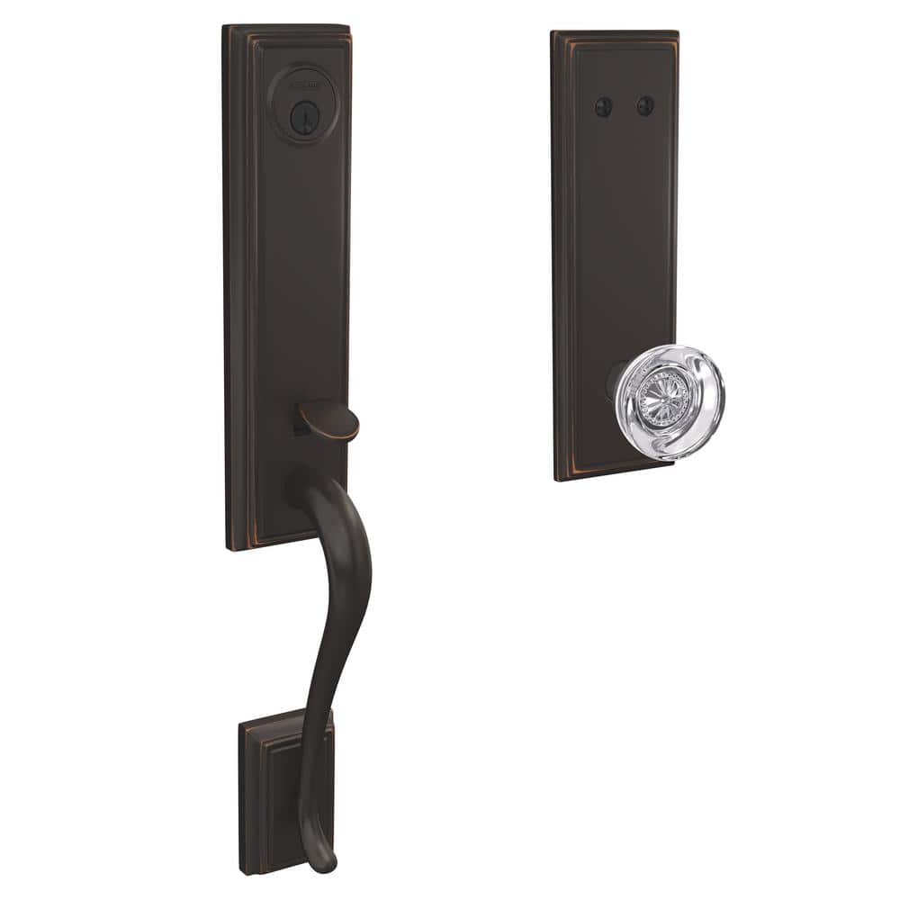 Custom Addison Aged Bronze 3/4 Trim Dummy Door Handleset with Hobson Glass Door Knob price history on PriceWatchPro