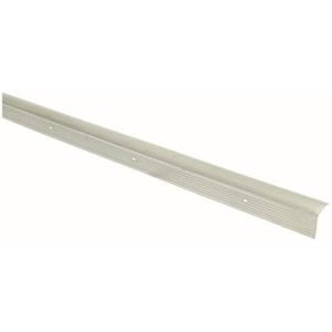1-1/8 in. x 1-1/8 in. x 3 ft. Tile Edging Strip Fluted Silver Stair Edging