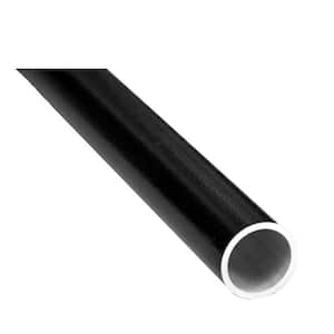 8 ft. x 1.9 in. Textured Black Aluminum Round ADA Handrail