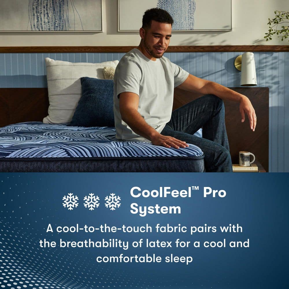 California King Blue and White Latex Hybrid Mattress