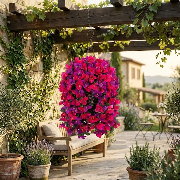 22.5 in. Multicolor Indoor/Outdoor Hanging Artificial