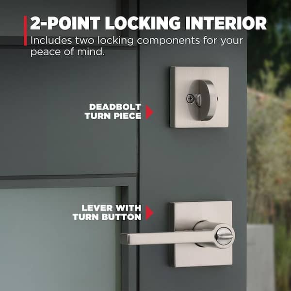 Kwikset Peralta Satin Nickel Single Cylinder Door Handleset with
