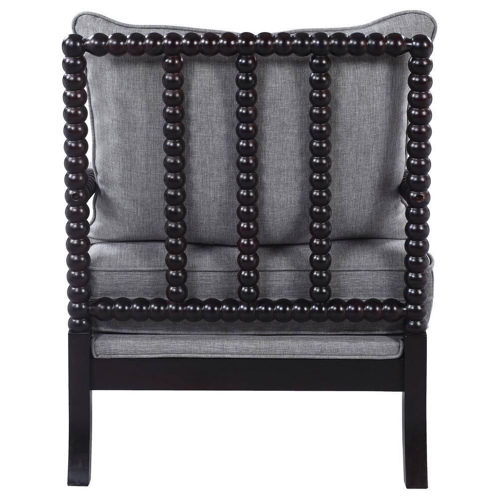 Gray Geometric Wood Frame Accent Chair
