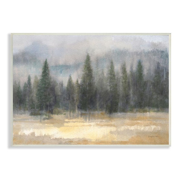 Stupell Industries Abstract Blurred Pine Tree Forest Landscape By Danhui Nai Unframed Print Nature Wall Art 10 in. x 15 in.