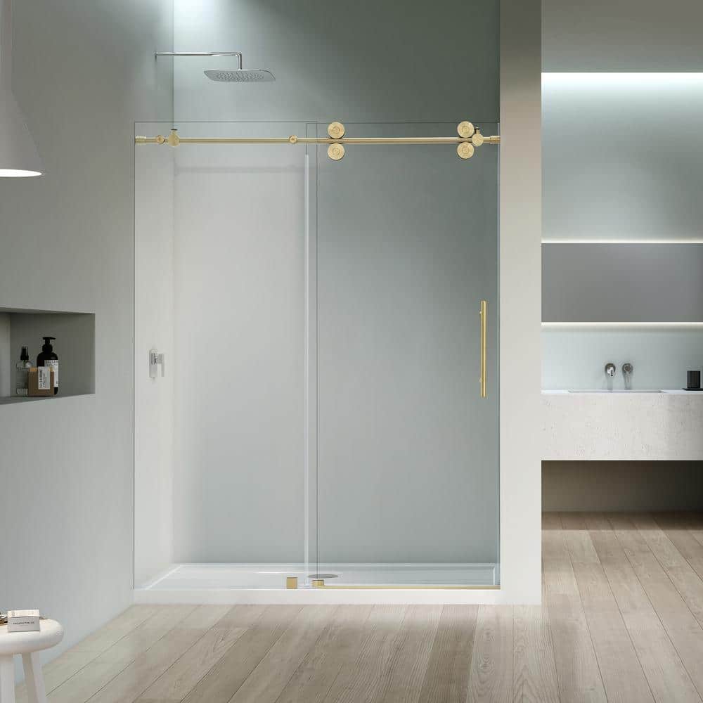 Altair Lazaro 60" Gold Frameless Sliding Shower Door
