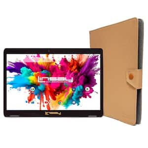 10.1 in. High End Octa Core Tablet 128GB Android 13 with Light Brown Case