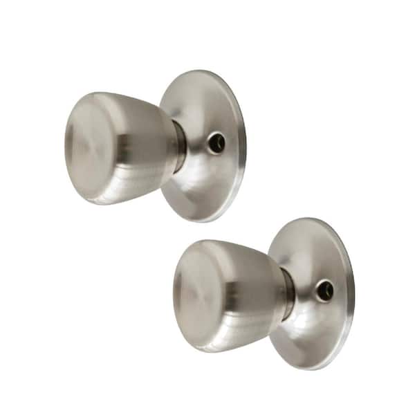 Terrace Satin Nickel Dummy Door Knob (2-Pack)