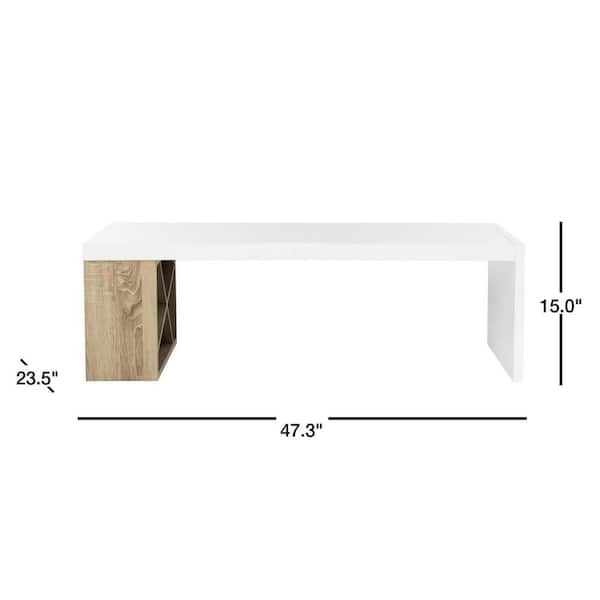 Safavieh Carlton 48 In White Natural Large Rectangle Wood Coffee Table With Storage Fox4236a The Home Depot Safavieh Carlton 48 In White Natural, Carlton Modern Scandinavian Side Storage Lacquer White Coffee Table