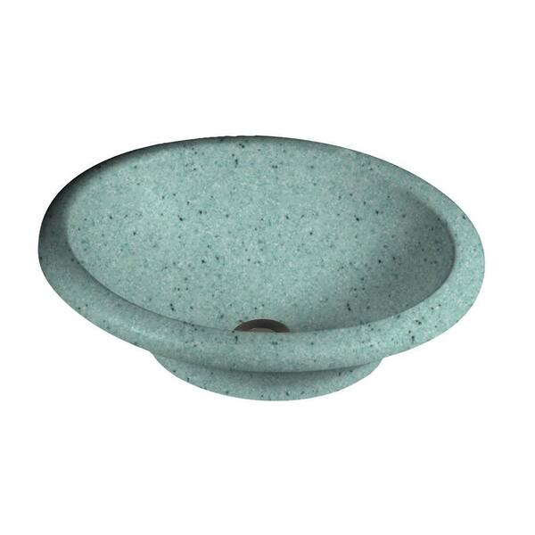Swanstone Oval Solid Surface Vessel Sink in Tahiti Evergreen-DISCONTINUED