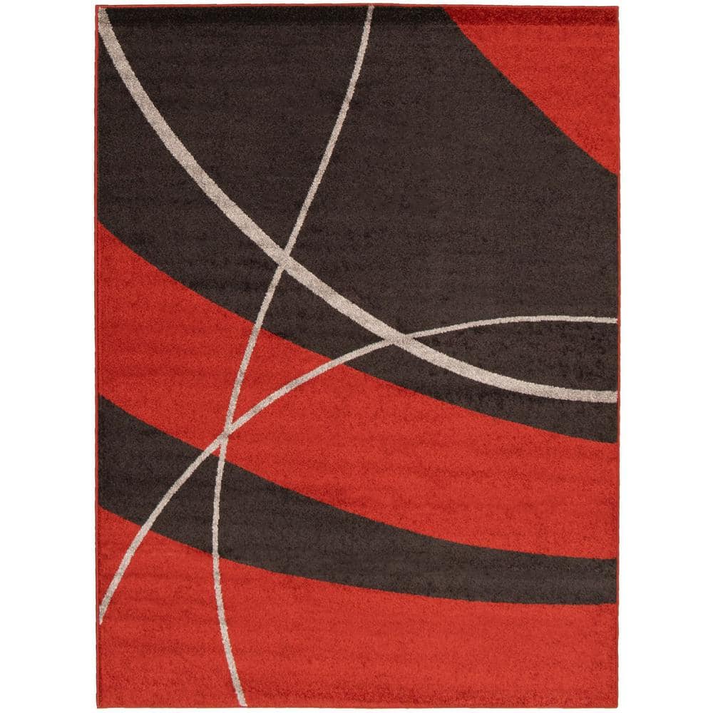 eCarpet Gallery Red Area Rug 358512 2'9 x 4'7 Bordered 