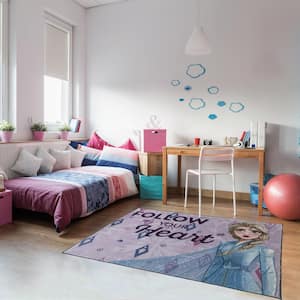 Frozen Follow Your Heart Multi-Colored 3 ft. x 5 ft. Indoor Polyester Area Rug