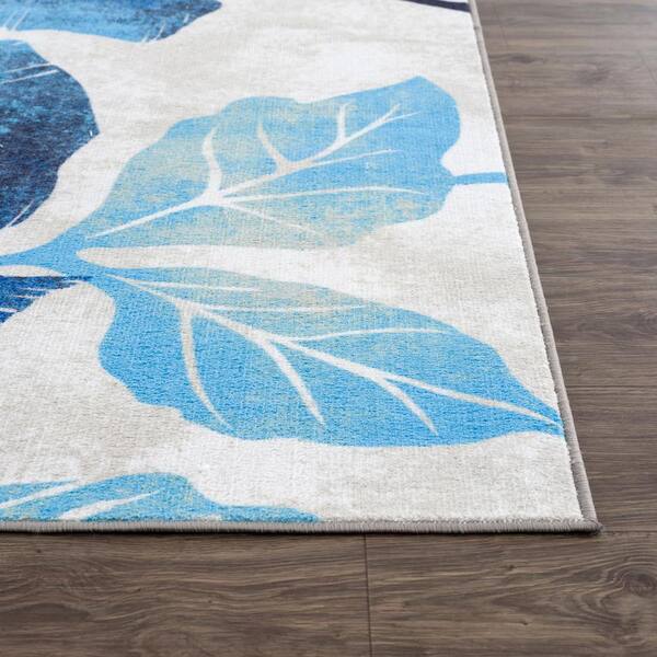 CAMILSON Solana Modern Floral 2'x3' Area Rugs Non-Skid (Non-Slip) Rubber  Backing Gray - Brown Flowers Indoor Rug (2x3, Grey Brown)