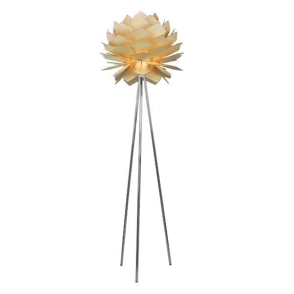 Natural Wood Floor Lamp, Flower Floor Lamp Home Depot