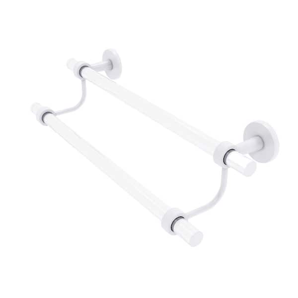 Allied Brass Clearview 30 in. Wall Mounted Double Towel Bar in Matte White