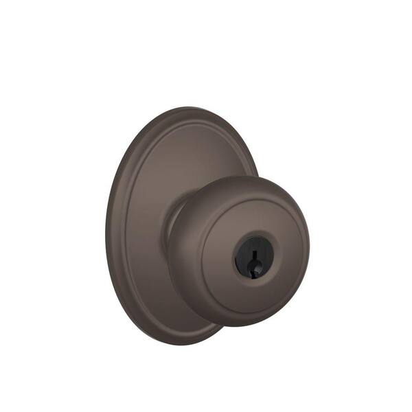 Schlage Andover Oil Rubbed Bronze Keyed Entry Door Knob with Wakefield Trim