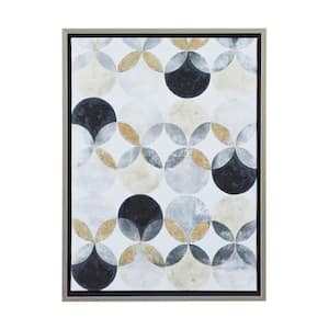 1- Panel Geometric Framed Wall Art with Silver Frame 24 in. x 18 in.
