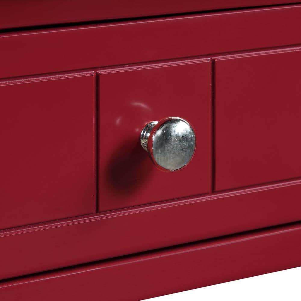 Cranberry Red French Country Khloe Accent Table with Storage