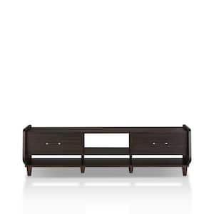 Penelope 71 in. Wenge Wood TV Stand with 2-Drawer Fits TVs Up to 80 in. with Cable Management