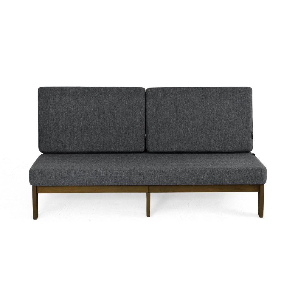 Teak Color Solid Wood Frame 3-Seater Outdoor Sofa with Dark Gray Cushions price history on PriceWatchPro