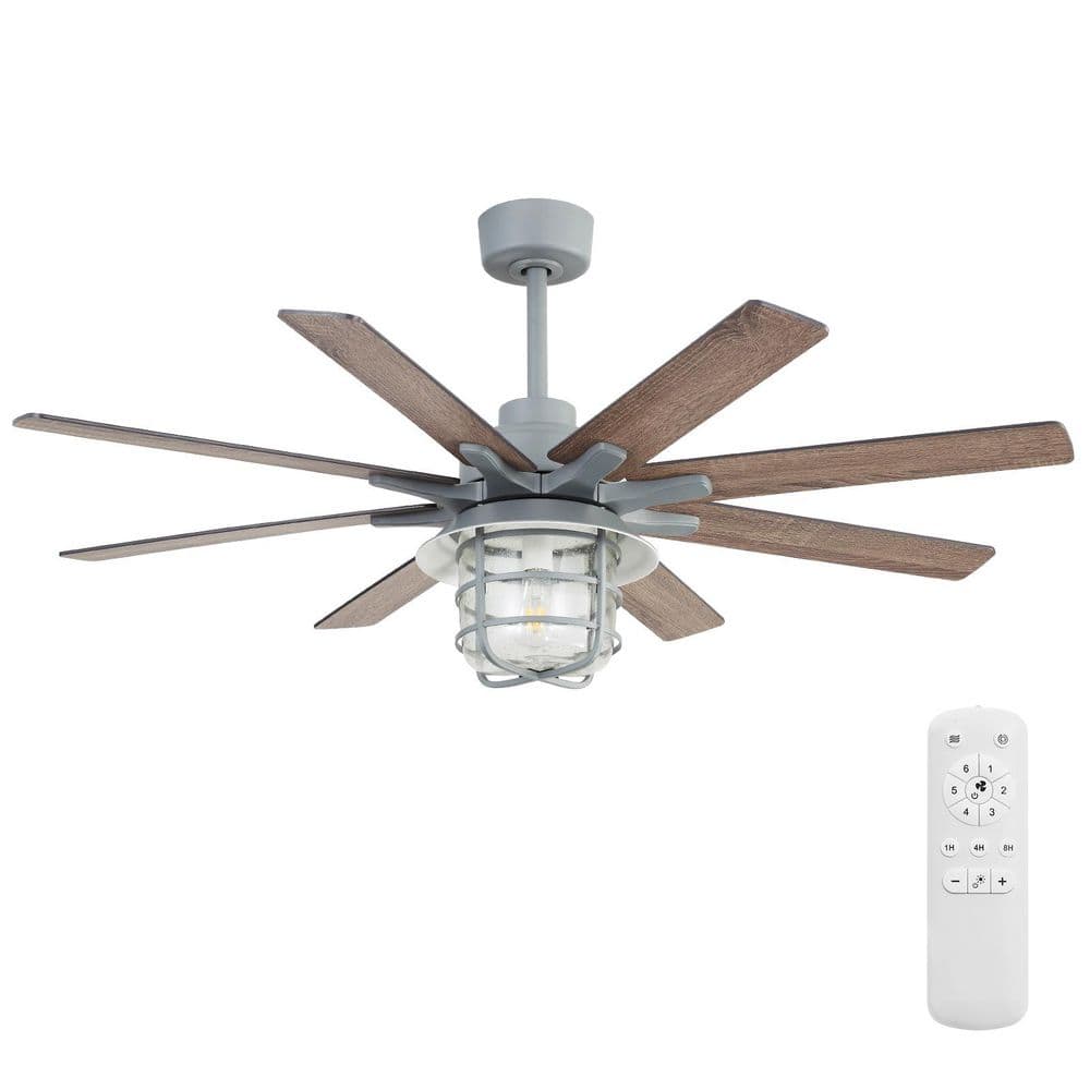 52 in. Indoor/Outdoor Industrial Windmill Gray Ceiling Fan with E26 Light Kit, 6-Speed Reversible DC Motor and Remote price history on PriceWatchPro