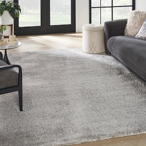 Luxurious Shag Silver 8 ft. x 10 ft. Plush Glam Contemporary Shag Area Rug