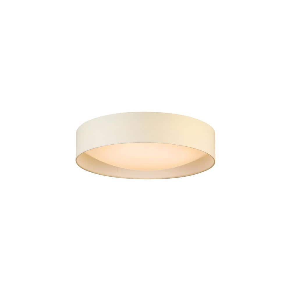 Orme 20" Contemporary White Drum LED Flush Mount with Brushed Nickel Accents
