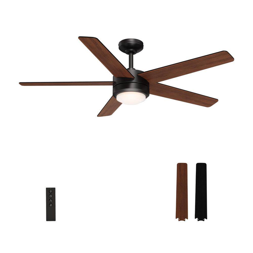 Loft 52 in. Indoor Morden Matte Black Ceiling Fan with Integrated LED Light and Remote Included price history on PriceWatchPro