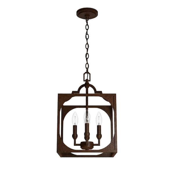 Hunter Highland Hill 4 Light Textured Rust Island Pendant Light Dining Room Light