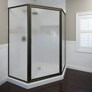 Deluxe 25 in. x 68-5/8 in. Framed Neo-Angle Hinged Shower Door in Oil Rubbed Bronze