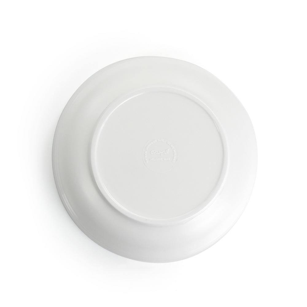 White and Light Blue Melamine Outdoor Dinnerware Set, Service for 4