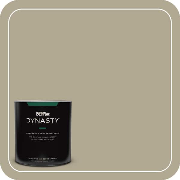 BEHR DYNASTY 1 qt. #BXC-22 Field Khaki Semi-Gloss Enamel Interior Stain-Blocking Paint and Primer