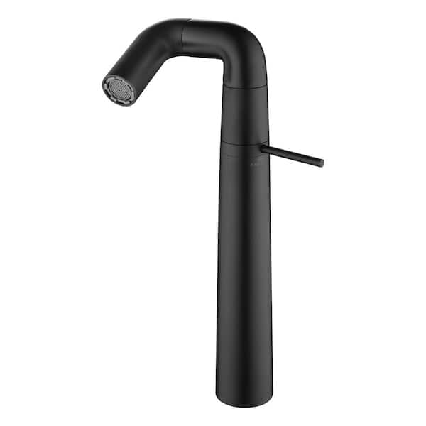 Fapully Single Handle Tall Bathroom Faucet with 360 ° High Single Hole Bathroom Sink Faucet in Matte Black