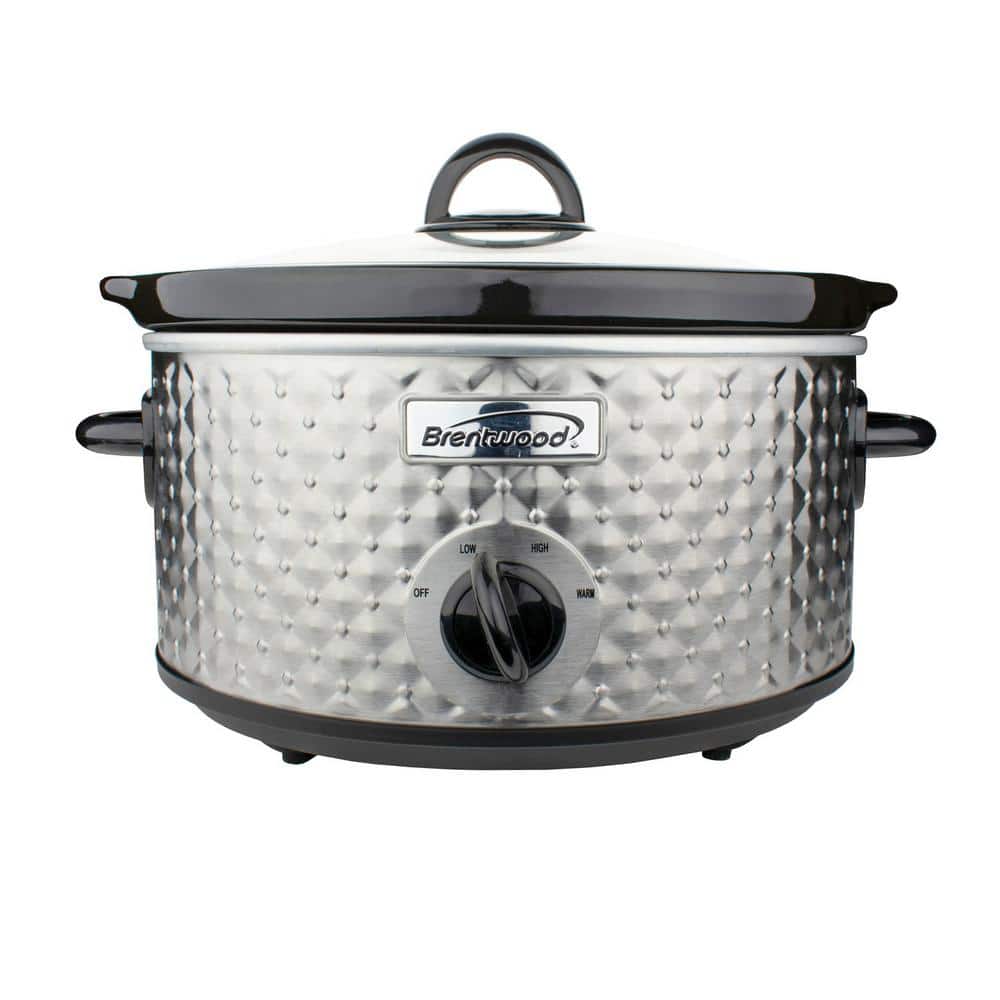 Brentwood Appliances 3.5 Qt. Stainless Steel Slow Cooker with Tempered Glass Lid 985114779M