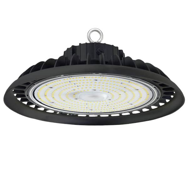 KOAOEIRS 12 in. 800-Watt Equivalent Integrated LED Dimmable Black High Bay Light, 5000K UFO LED High Bay Light, ETL Listed